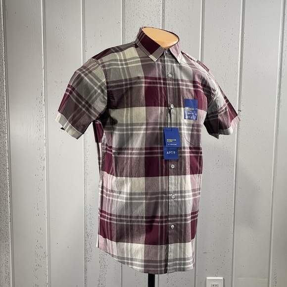 *Apt. 9 Men’s Slim Fit  Button Down Short Sleeve Shirt - Picture 4 of 7